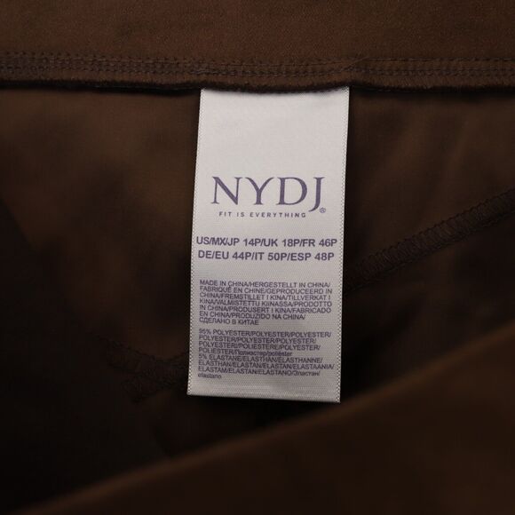NYDJ Faux Suede Basic Legging Pant 14P Petite Coffee Bean Brown NWT B52 - Picture 6 of 6